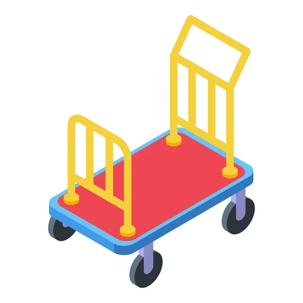 Red Hotel Trolley Icono Vector Isométrico Aeropuerto Viajes Caminante — Archivo Imágenes Vectoriales