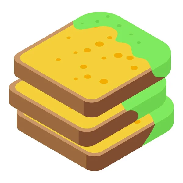 Icône Sandwich Contaminé Vecteur Isométrique Contrôle Sécurité Bactéries Alimentaires — Image vectorielle