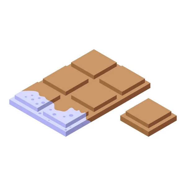 Szennyezett Csokoládé Szelet Ikon Izometrikus Vektor Biztonságos Étel Ellenőrzés — Stock Vector