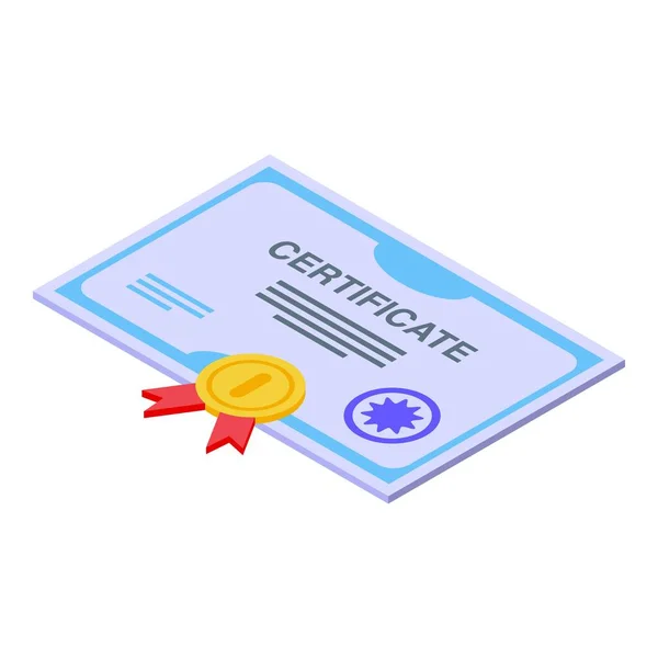 Піктограма Сертифіката Бенчмарка Ізометричний Вектор Продуктивність Індикатора Результат Якості — стоковий вектор