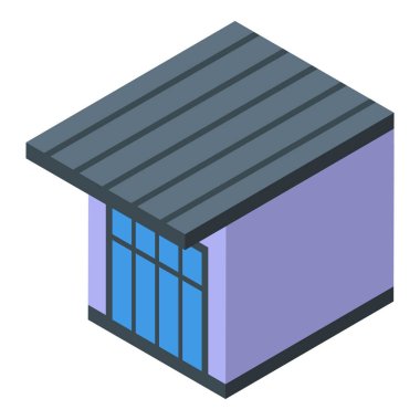 Deniz bungalovu ikonu izometrik vektörü. Sahil evi. Yaz kulübesi