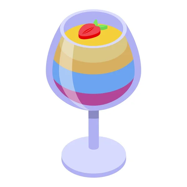 Jelly Cocktail Εικονίδιο Ισομετρική Διάνυσμα Γλειφιτζούρι Ωραίο Επιδόρπιο — Διανυσματικό Αρχείο