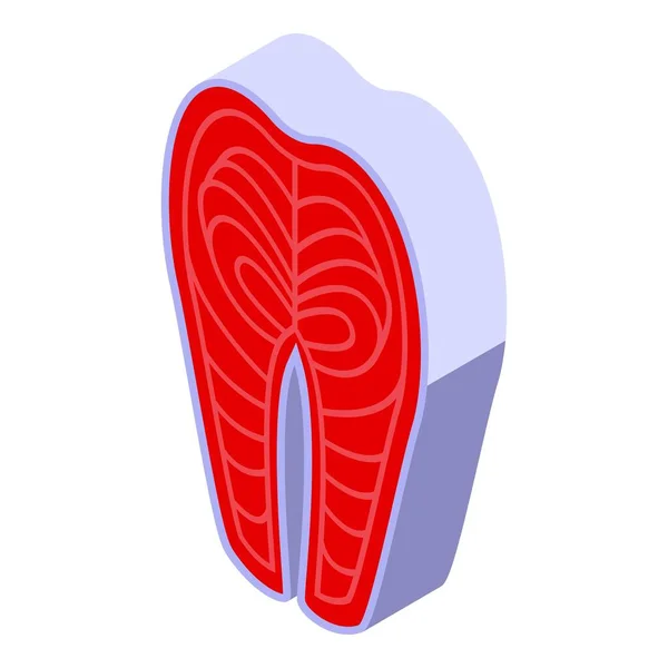 Icône Poisson Rouge Zinc Vecteur Isométrique Minéral Médecine Nutrition — Image vectorielle