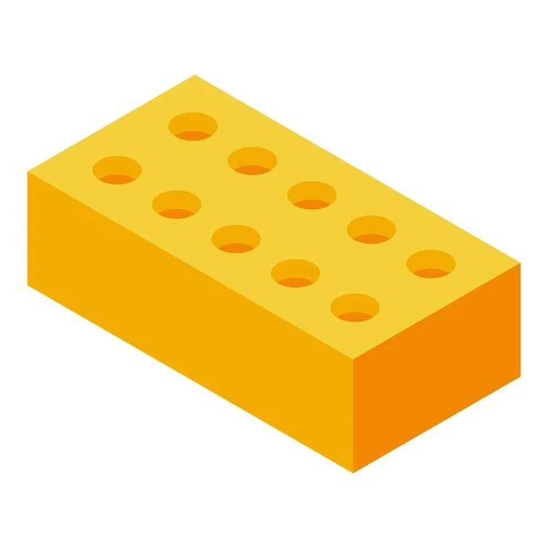 Żółty Ceglany Wektor Izometryczny Betonowy Budynek Materiał Kamienny — Wektor stockowy