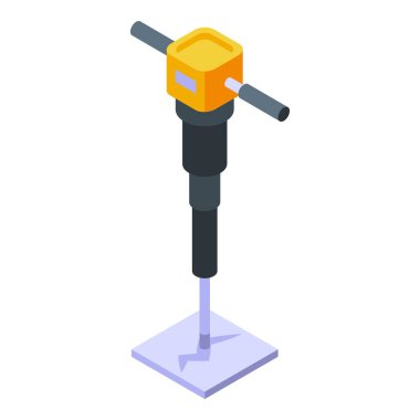 Quarry matkap ikonu izometrik vektörü. Mayın endüstrisi. Maden inşaatı