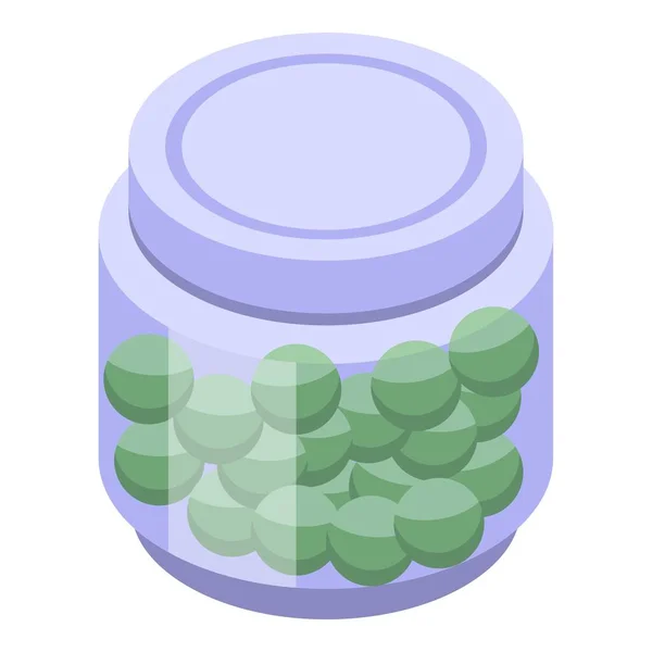 Spirulina Pills Icon Isometric Vector Alga Plant Green Food — Stock Vector