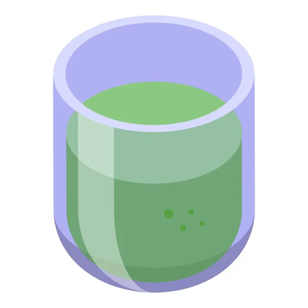 Icône Jus Spiruline Vecteur Isométrique Plante Algues Superaliments Alimentaires — Image vectorielle