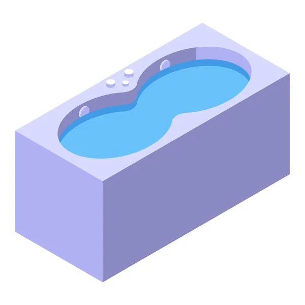 浴管图标等距矢量 温泉健康 游泳池浴缸 — 图库矢量图片
