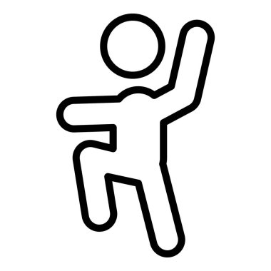 Karate dövüş ikonu ana hatları vektörü. Savunma saldırısı. Kadın tekmesi