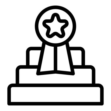 İş podyumu ikonu ana hatları vektörü. Konfor bölgesi. Kaçış başlangıcı