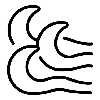 Deniz dalgası ikonu ana hat vektörü. Güvenli su. Çocuk okyanusu