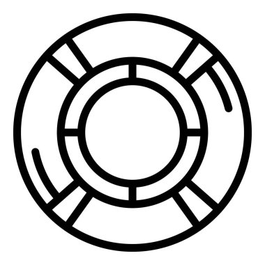 Yaşam şamandırası simgesi ana hat vektörü. Güvenli su. Sahil koruma.