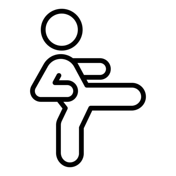 Martial Leg Hit Icon Outline Vector Self Man Defense People — Stock Vector
