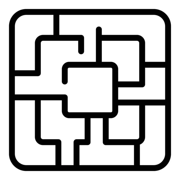 Komfortzon Labyrint Ikon Kontur Vektor Affärsarbete Människor Fruktar — Stock vektor