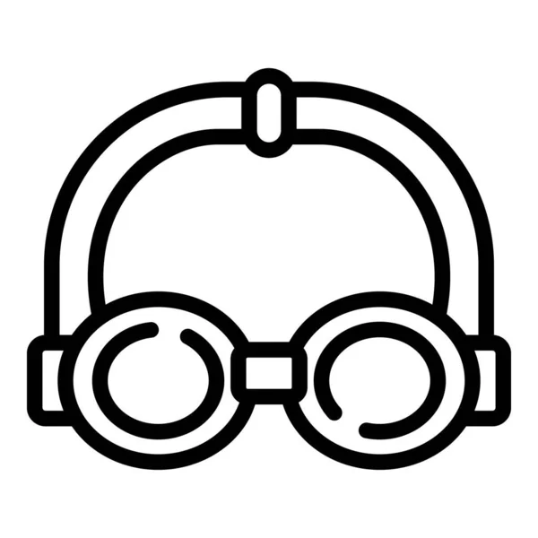 Ikona Plaveckých Brýlí Obrys Vektoru Hlídač Dětí Oceánské Vybavení — Stockový vektor