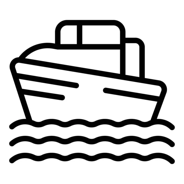 Vektor Obrysu Ikony Záchranné Lodi Strážce Oceánu Bezpečná Voda — Stockový vektor