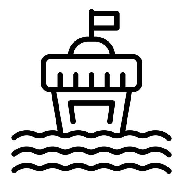 Вектор Контуру Піктограми Морського Буя Безпека Води Дитячий Жилет — стоковий вектор