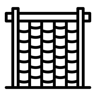 İp duvar simgesi ana hat vektörü. Park macerası. Ağaca tırman