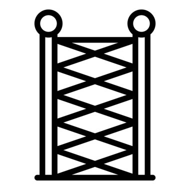 Duvar simgesi ana hat vektörüne tırman. İp parkı. Aktif spor