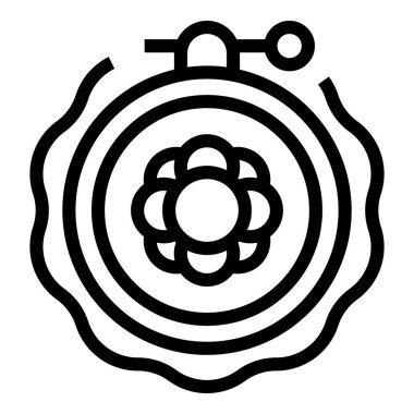 Yaratıcı nakış ikonu ana hatları vektörü. Sanat atölyesi. Kumaş stüdyosu