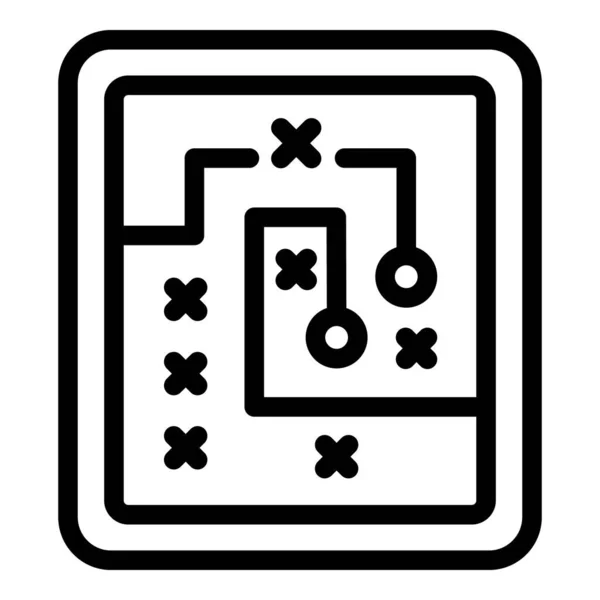 Вектор Контура Иконки Онлайн Игры Шахматная Доска Компьютерный Дизайн — стоковый вектор