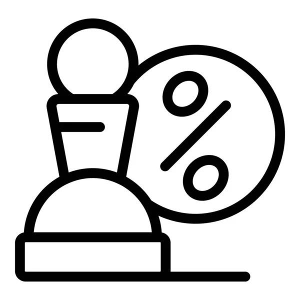Online Schachsymbolumrissvektor Spielbrett Spielbericht — Stockvektor