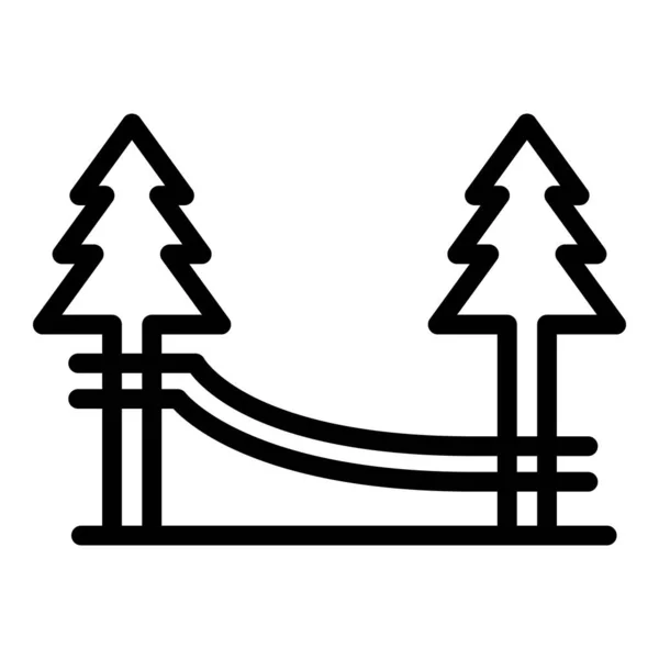 Forest Rope Climb Icon Outline Vector Adventure Park Tree Zipline — Stock Vector