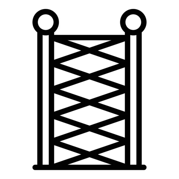 Вектор Контура Значка Сетки Восхождения Веревочный Парк Активный Спорт — стоковый вектор