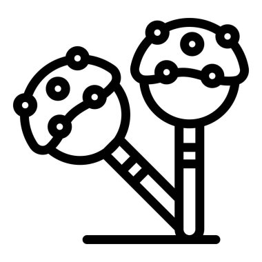 Pasta ikonu ana hatları vektörü. Şekerli gazoz. Sanat şekeri