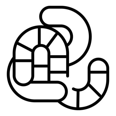 Şirin solucan ikonu ana hat vektörü. Bahçe toprağı. Hayvan solucanı