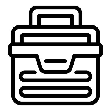 Araba araç kutusu simgesi ana hat vektörü. Alet çantası. Onarım çantası