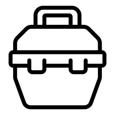 Yaratıcı araç kutusu simgesi ana hatları vektörü. Alet çantası. Onarım çantası