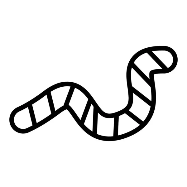 Whipworm Icône Contour Vecteur Jardin Des Vers Larve Animale — Image vectorielle