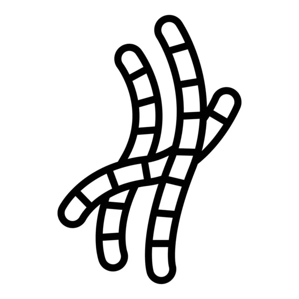 Pinworm Icona Contorno Vettore Larva Mascotte Carino Sporco — Vettoriale Stock