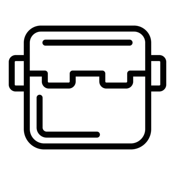 Boîte Outils Icône Contour Vecteur Trousse Équipement Menuiserie — Image vectorielle