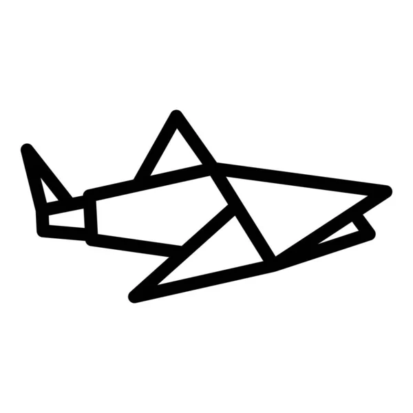 Origami Uccello Icona Contorno Vettore Animale Geometrico Arte Carta — Vettoriale Stock
