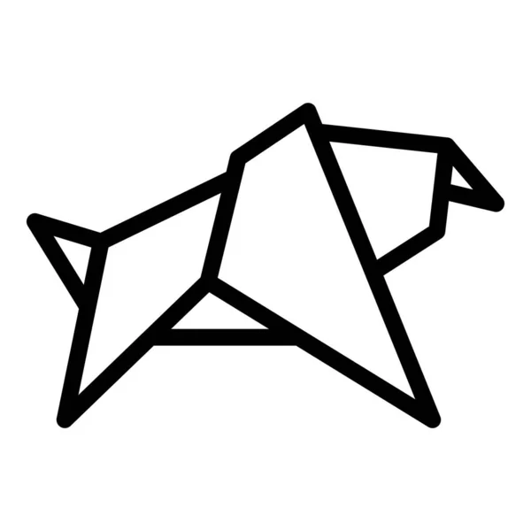 Origami Animale Icona Contorno Vettore Carta Geometrica Oggetto Arte — Vettoriale Stock