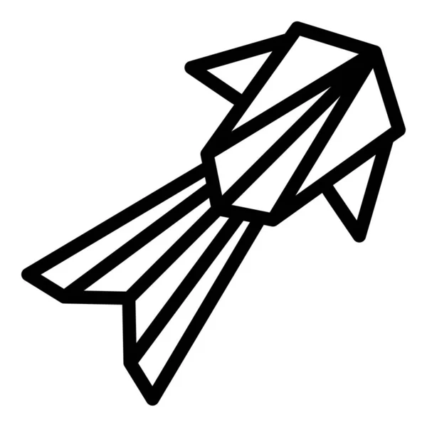 Origami Bird Icon Outline Vector Animal Geometric Bird Art — Stock Vector