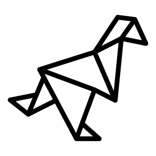 Вектор Контура Иконы Домашней Птицы Оригами Животная Бумага Бумага — стоковый вектор