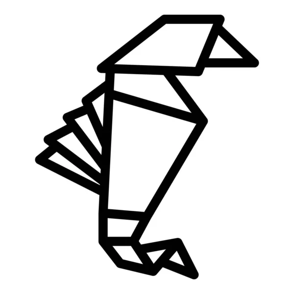 Origami Gęsi Zarys Ikony Wektor Geometryczne Zwierzę Sztuka Składana — Wektor stockowy