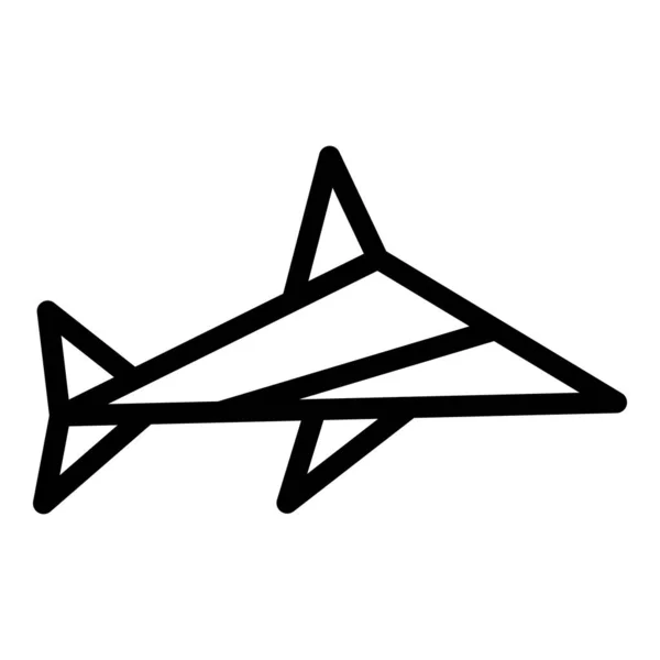 Ikona Delfina Origami Zarys Wektor Geometryczne Zwierzę Przedmiot Sztuki — Wektor stockowy