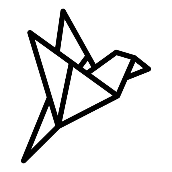 Papuga Origami Ikona Zarys Wektor Geometryczne Zwierzę Sztuka Twórcza — Wektor stockowy