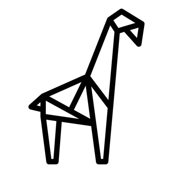 Origami Giraffe Icon Outline Vector Geometric Animal Paper Polygon — Stock Vector