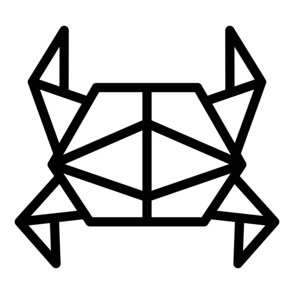 Vektor Obrysu Ikony Kraba Papíru Origami Zvíře Geometrické Umění — Stockový vektor