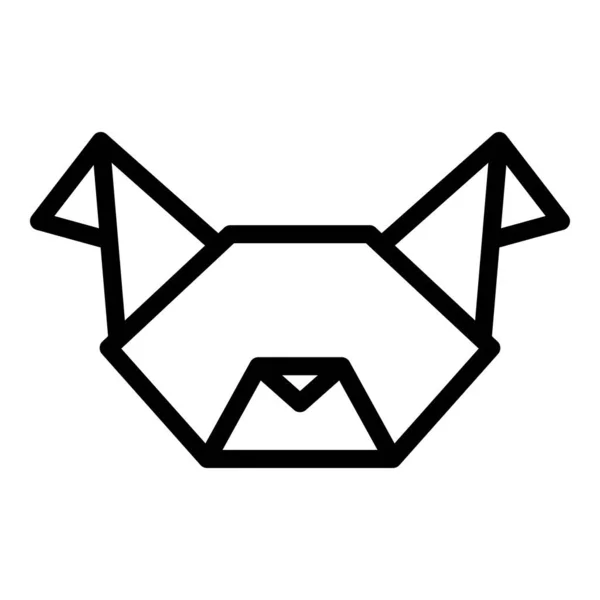Origami Hund Ansikte Ikon Kontur Vektor Geometriskt Djur Polygonfågel — Stock vektor