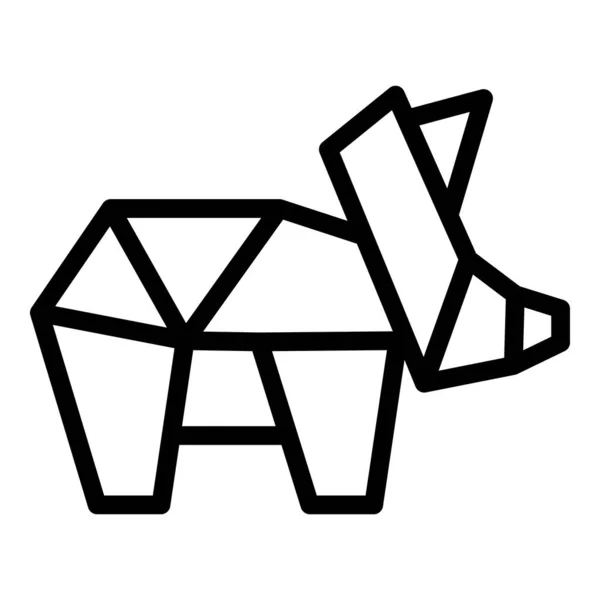 Skládaný Zvířecí Ikona Obrys Vektor Origami Polygon Art Japonsko — Stockový vektor