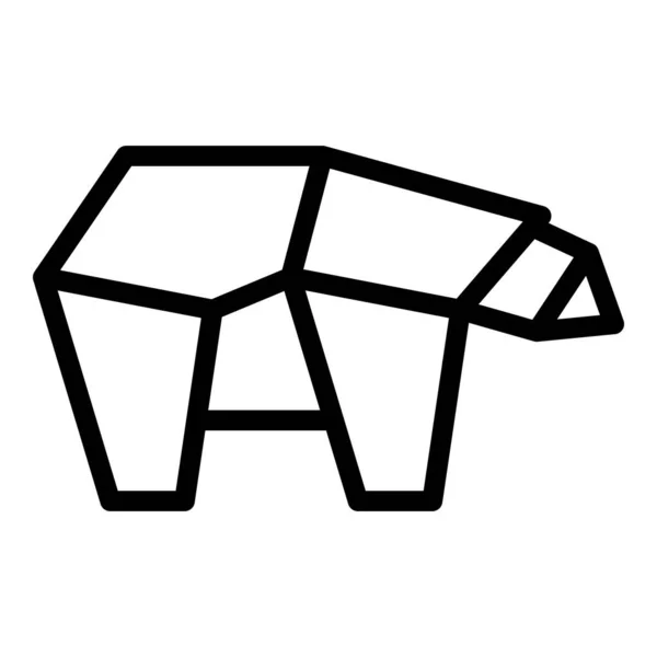 Desert Origami Animal Ícone Contorno Vetor Polígono Geométrico Arte Dobrada —  Vetores de Stock