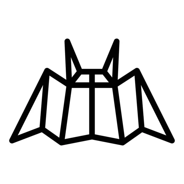 Fly Bat Origami Ikona Zarys Wektor Geometryczne Zwierzę Ptak Japoński — Wektor stockowy