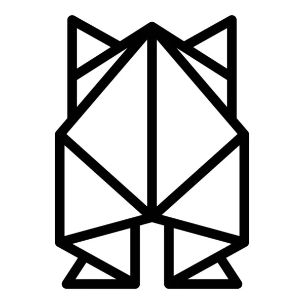 Вектор Контура Иконы Животного Оригами Геометрическая Бумага Объект Искусства — стоковый вектор