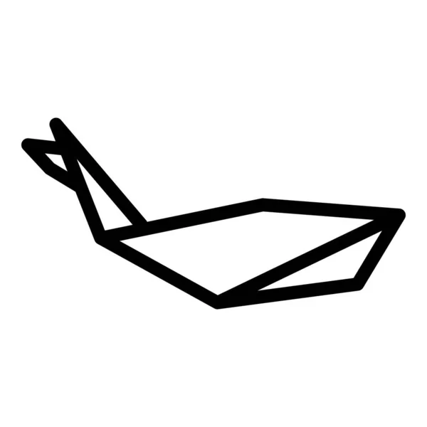 Vettore Contorno Icona Origami Animale Volare Uccello Artistico Poligono Geometrico — Vettoriale Stock